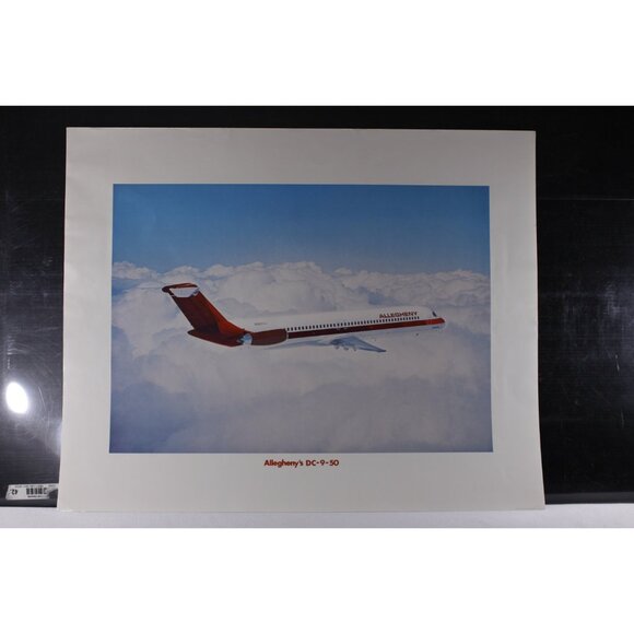 1960 - 1970s Allegheny McDonnell Douglas DC-9-50 airplane travel poster 16x20", - Picture 5 of 5